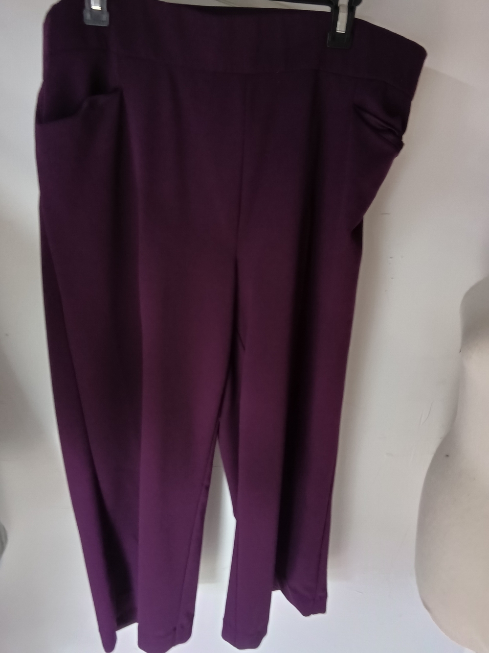 torrid Straight-Leg Pull-On Pants in Deep Plum